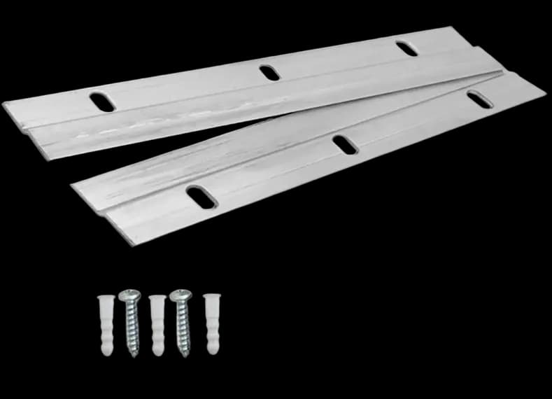 12-inch heavy-duty metal French cleat bar hanging system with wall anchors and mounting screws