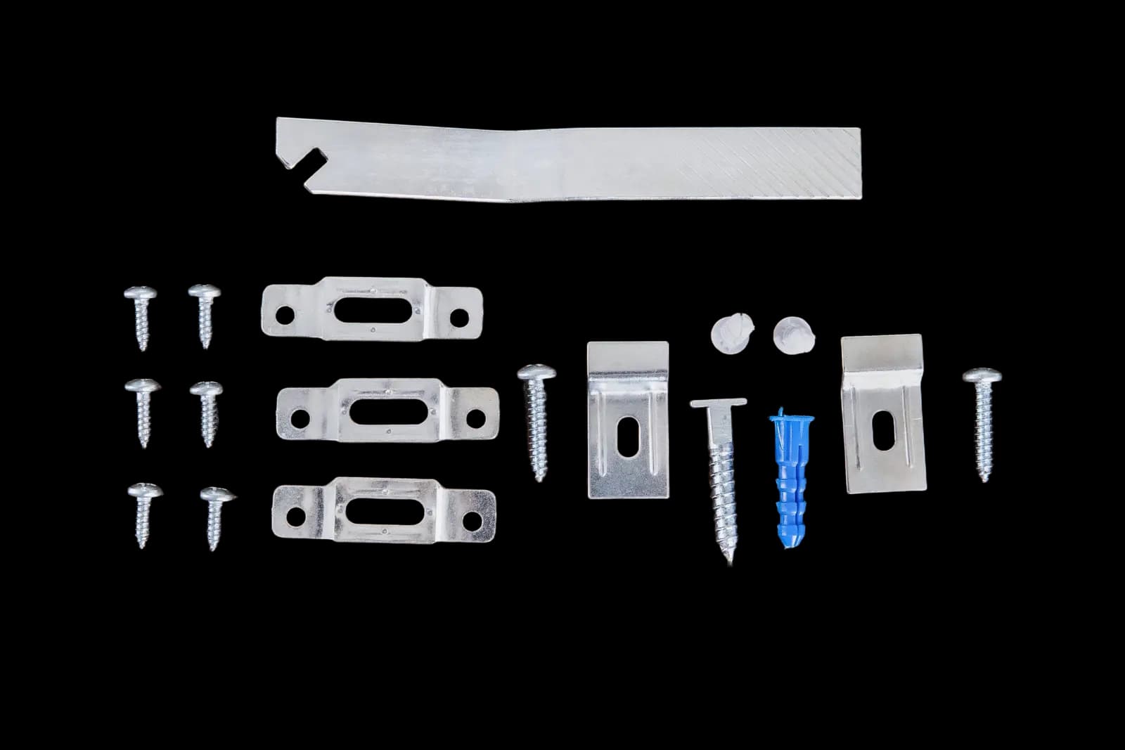 Professional anti-theft frame security hardware kit with zinc steel T-screws, wall brackets, frame plates, security wrench, and mounting fasteners for professional-grade picture frame protection