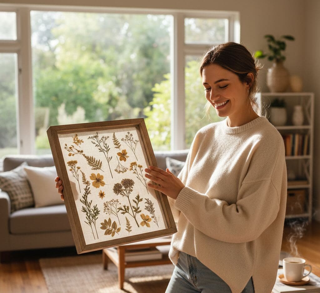 Honey oak shadowbox frame displaying treasured memorabilia collection demonstrating traditional shadowbox framing for heritage preservation using classic oak styling