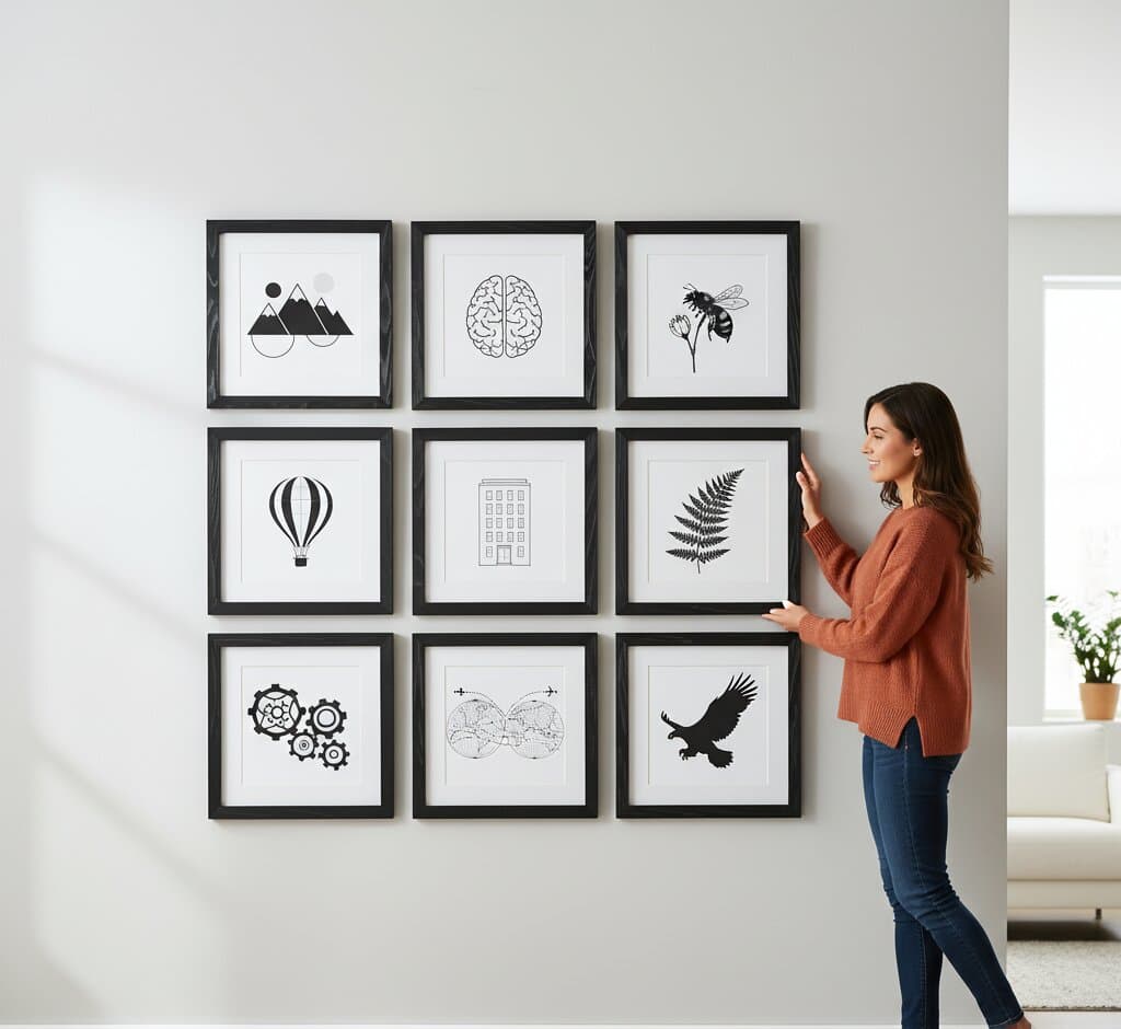 Black Barnwood Frame in a workshop or craft space