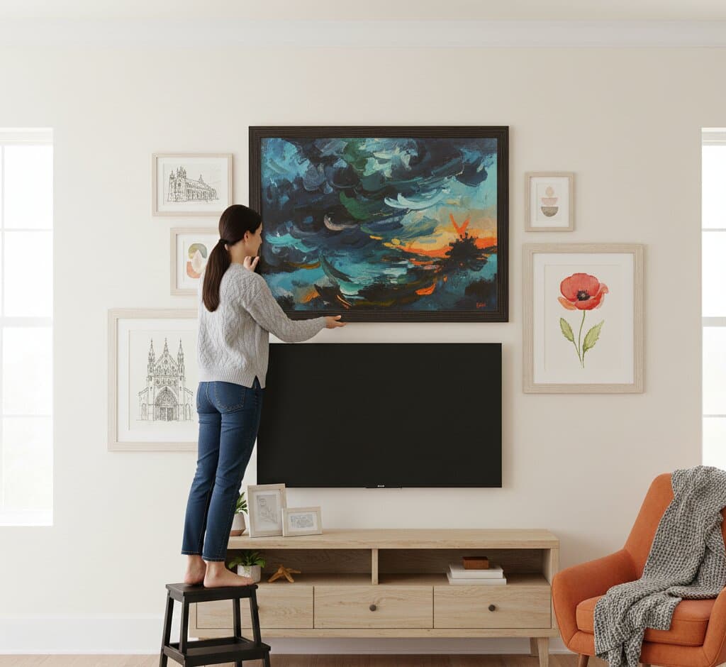 Black Barnwood Frame in a bedroom display (2)