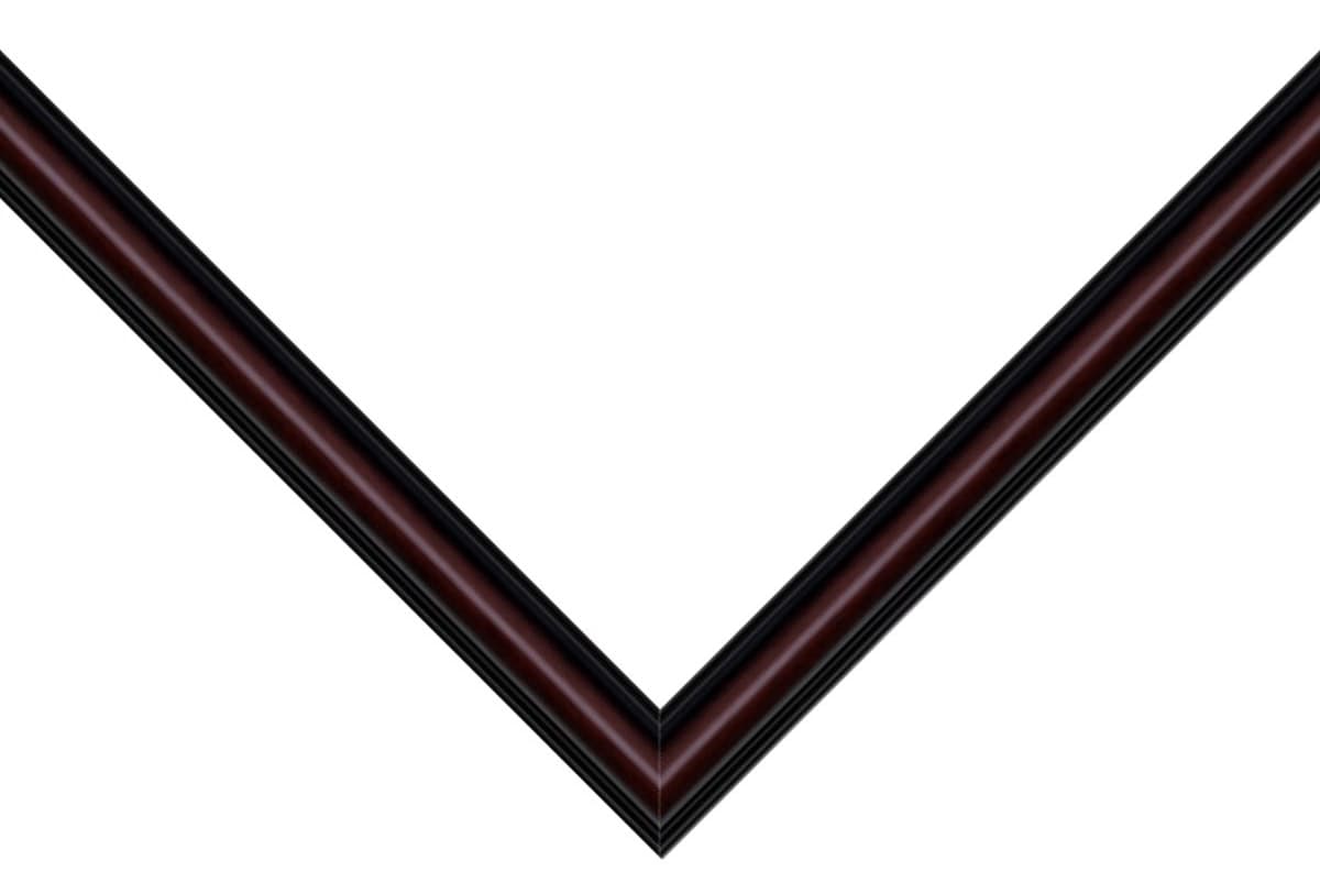 Walnut Picture Frame corner detail showing traditional stepped profile with rich mahogany brown finish in elegant 1.25 inch design