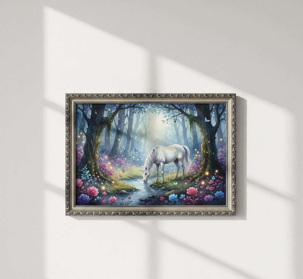 Ornate Silver Frame on a gallery wall