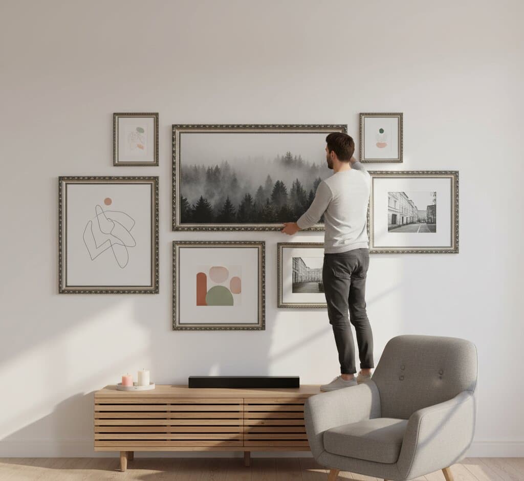 Ornate Silver Frame in a bedroom display