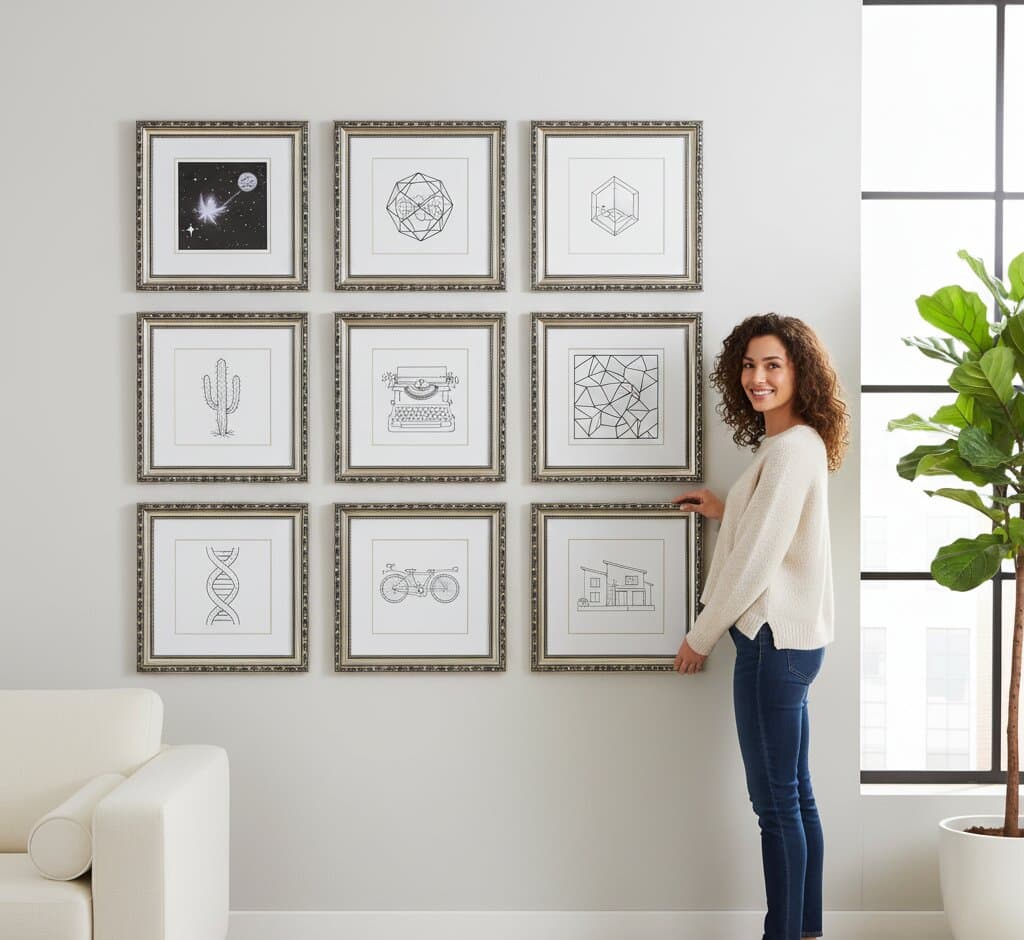 Ornate Silver Frame in a hallway
