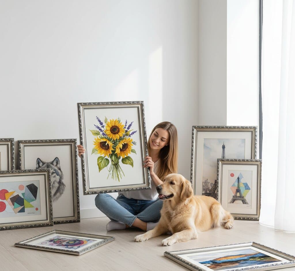 Ornate Silver Frame in a farmhouse or cottage room