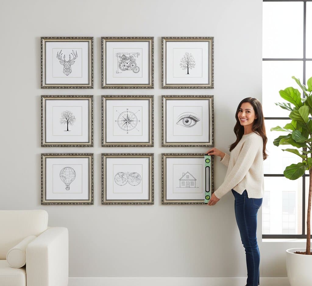 Ornate Silver Frame in a living room setting (2)