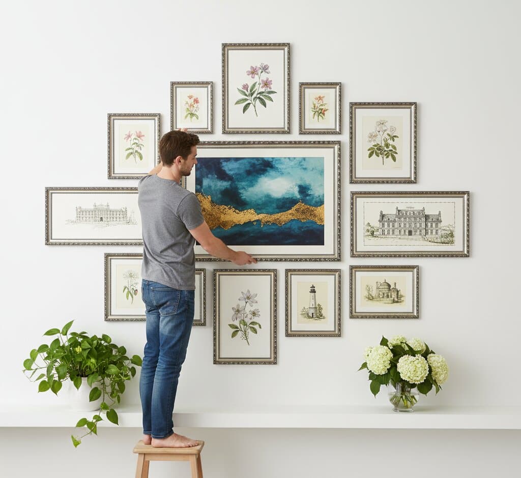 Ornate Silver Frame on a gallery wall (2)