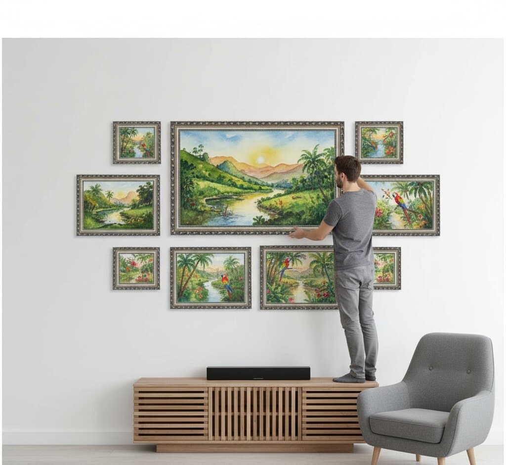 Ornate Silver Frame in a hallway (2)