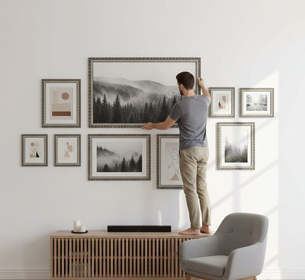 Ornate Silver Frame in a coastal or beach-house room (2)