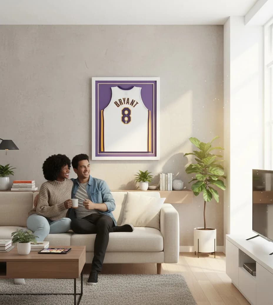 Jersey Frames. Football, basketball, hockey, baseball, soccer, WNBA, boxing trunks, concert tees.