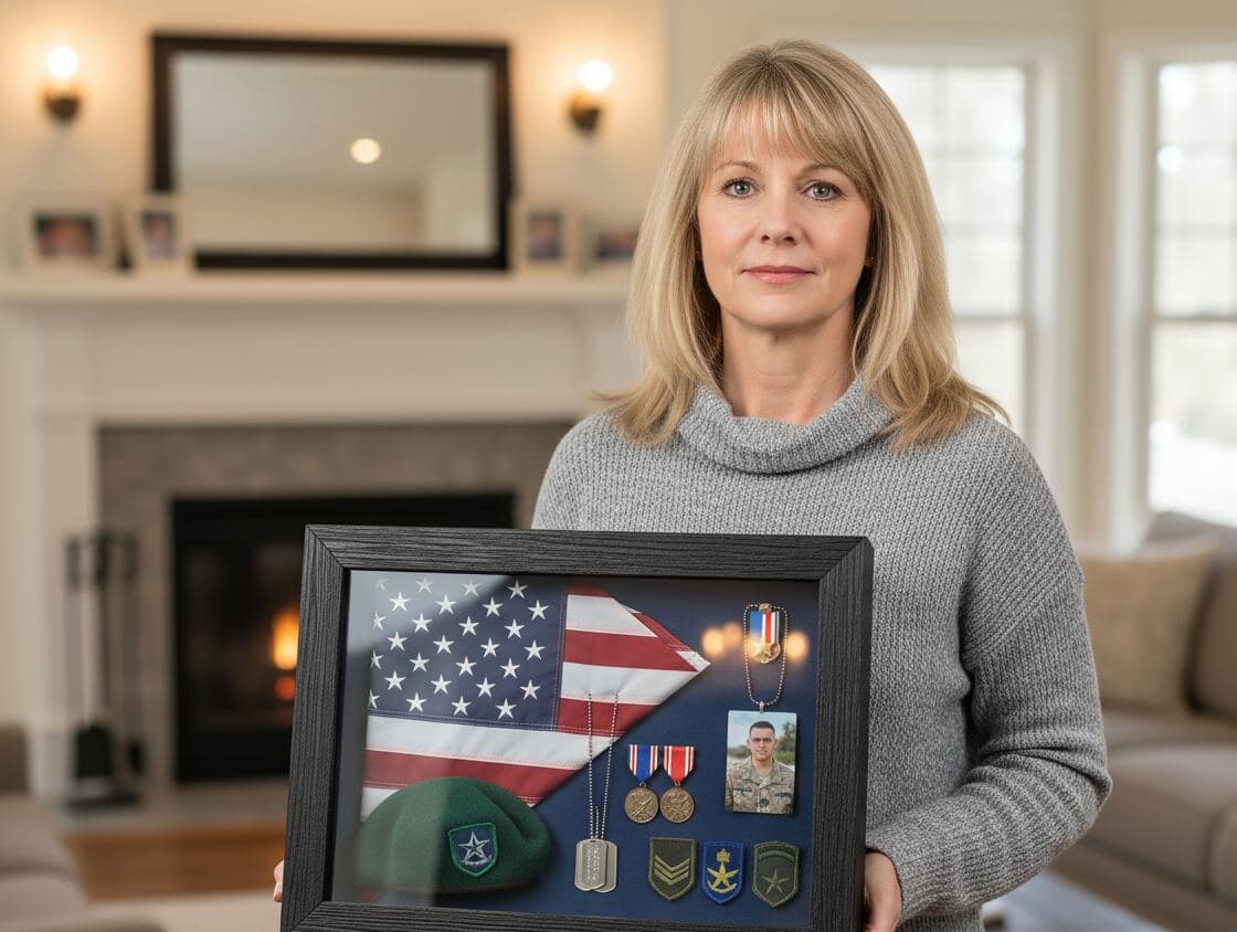 Black ribbed wood shadowbox frame displaying stamp collection with vintage postage and philatelic memorabilia demonstrating collector shadow box for hobby display, postal history framing, and dimensional collectible preservation with barn wood style picture frame