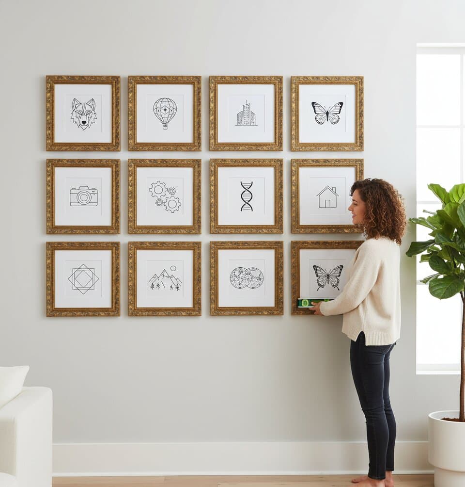 Antique gold frame with opulent scrollwork detailing and classical vine patterns displayed in luxury setting showcasing wide 2 inch moulding with rich gold and bronze accents crafted for fine art and museum displays