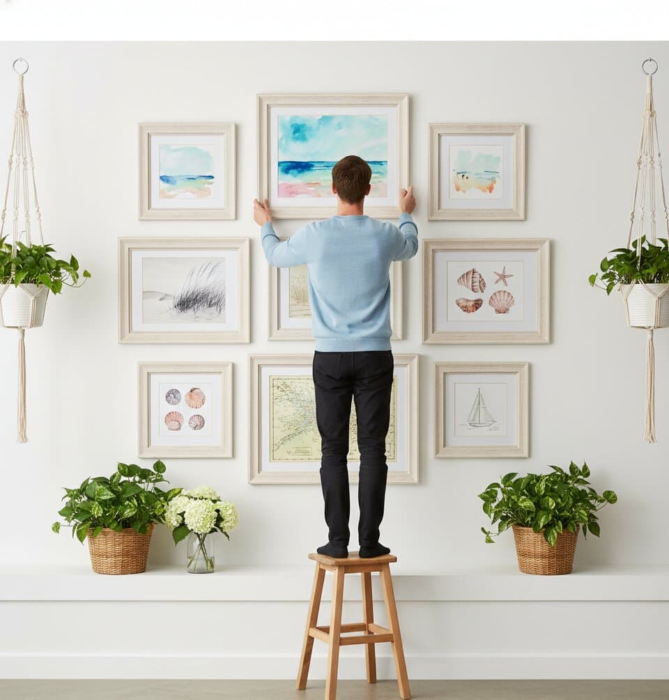 Coastal Picture Frame in a dining room