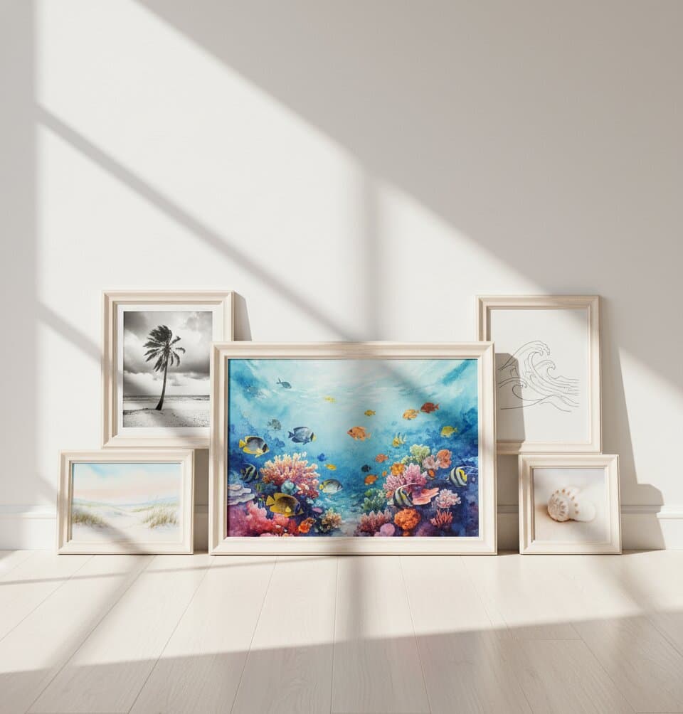 Coastal Picture Frame in a home studio