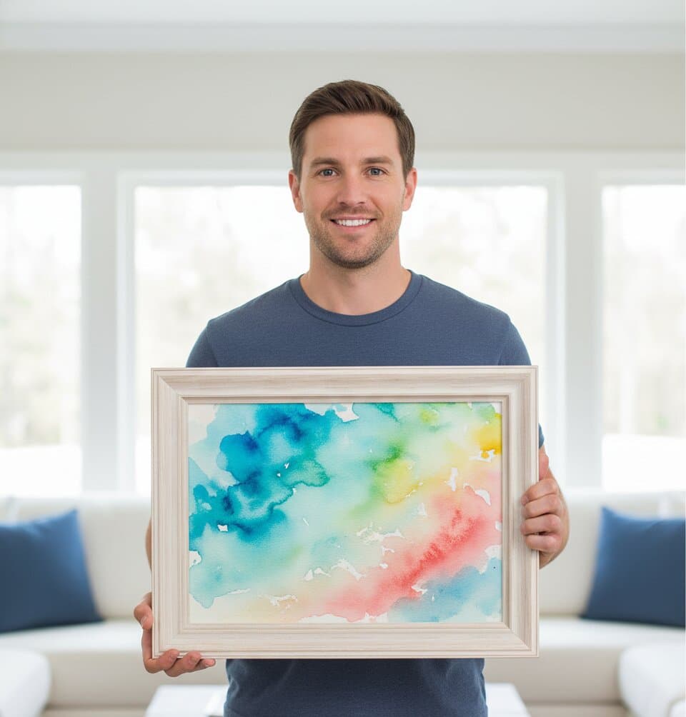 Coastal Picture Frame above a fireplace