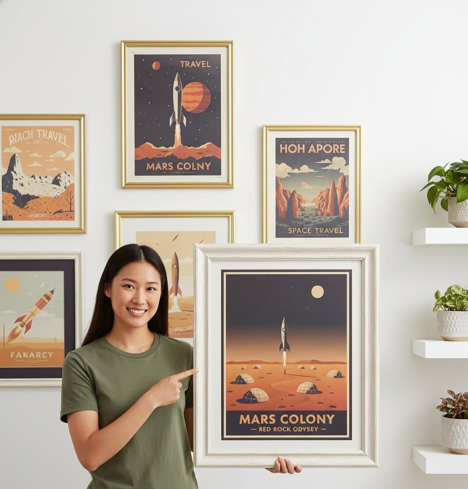 Coastal Picture Frame in a reading corner