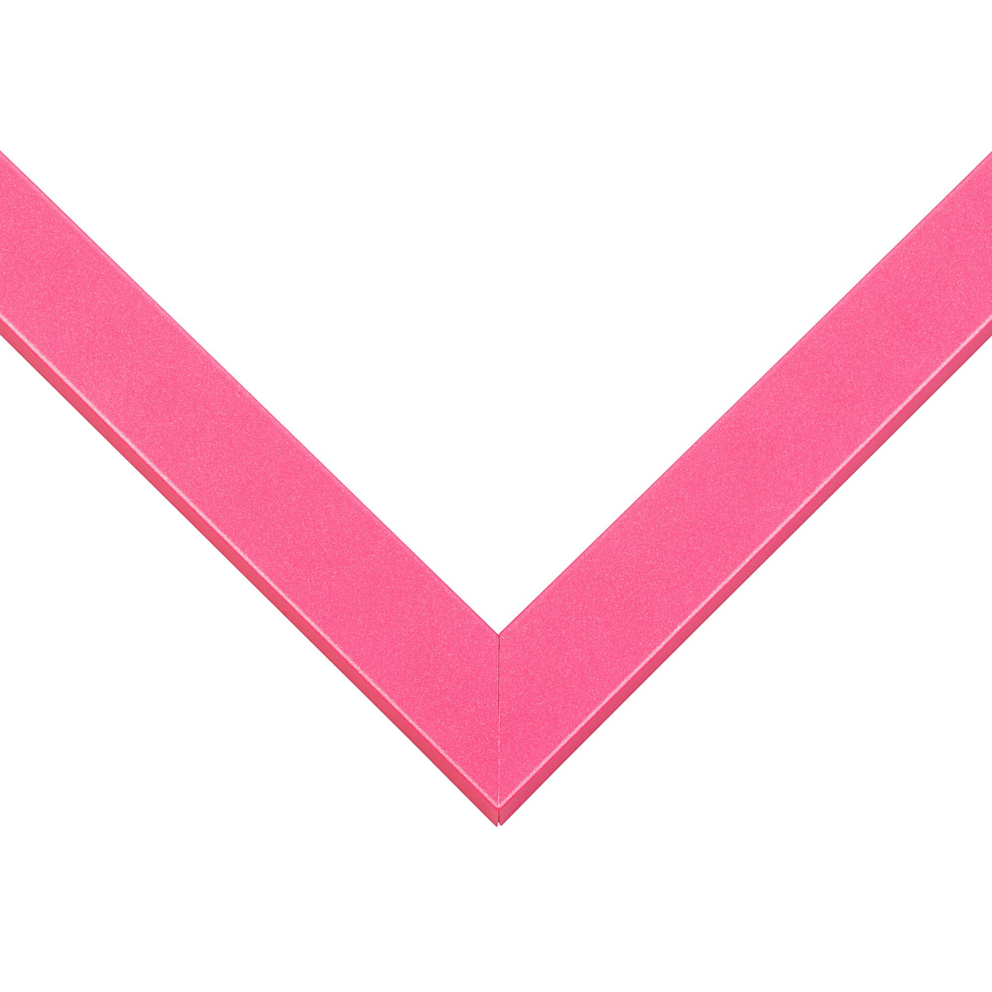 Pink Picture Frame corner detail showing vibrant pink finish with clean modern profile and precision craftsmanship