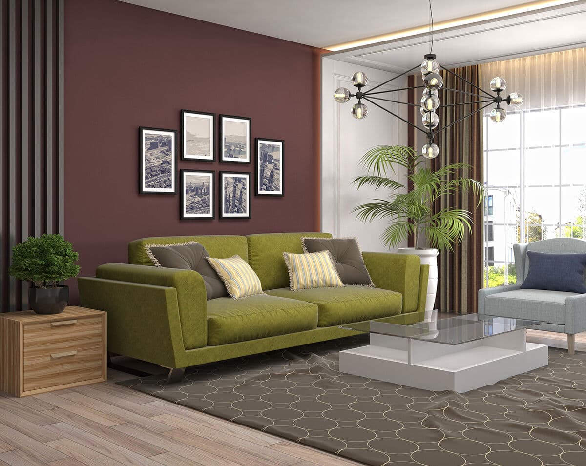 Wide Black Frame in a living room setting