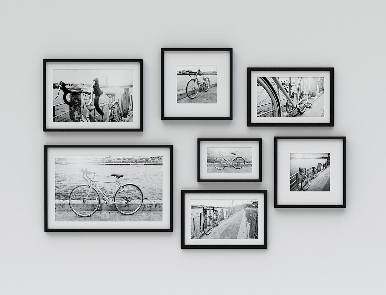 Wide Black Frame on a gallery wall