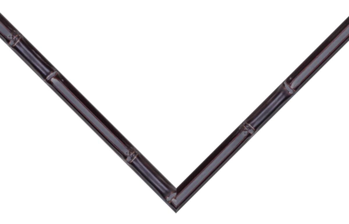 Bamboo Frame corner detail showing natural bamboo texture with warm brown finish and precision mitered joint