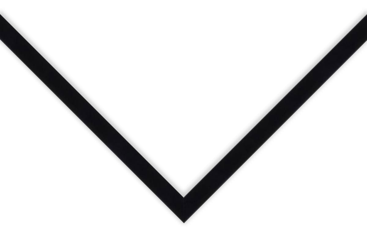 Black Shadowbox corner detail showing precision mitered joint with clean black finish and sharp 90 degree angle a strong choice for professional shadowbox displays