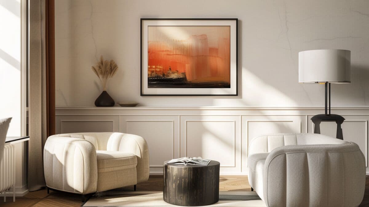 Black Picture Frame in a living room setting