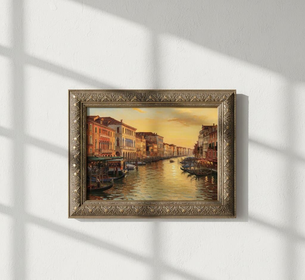 Wide Silver Frame on a gallery wall