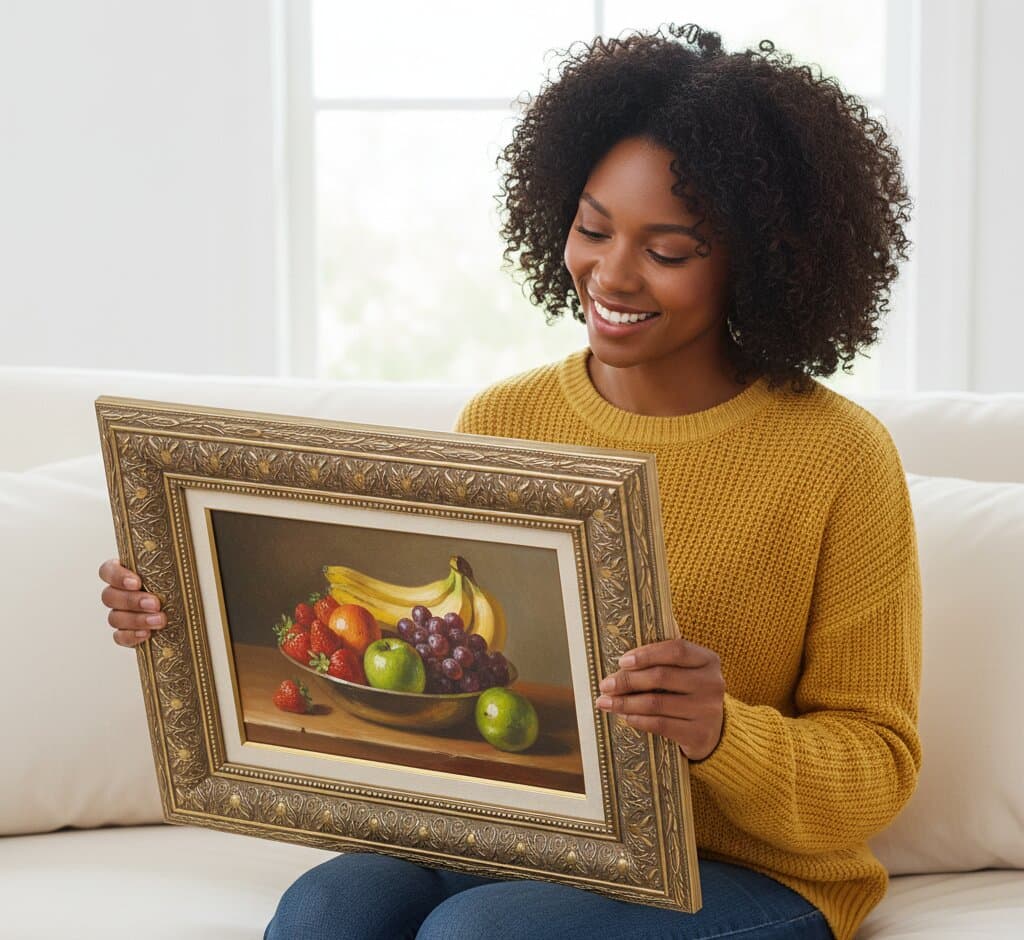 Wide Silver Frame in a bedroom display