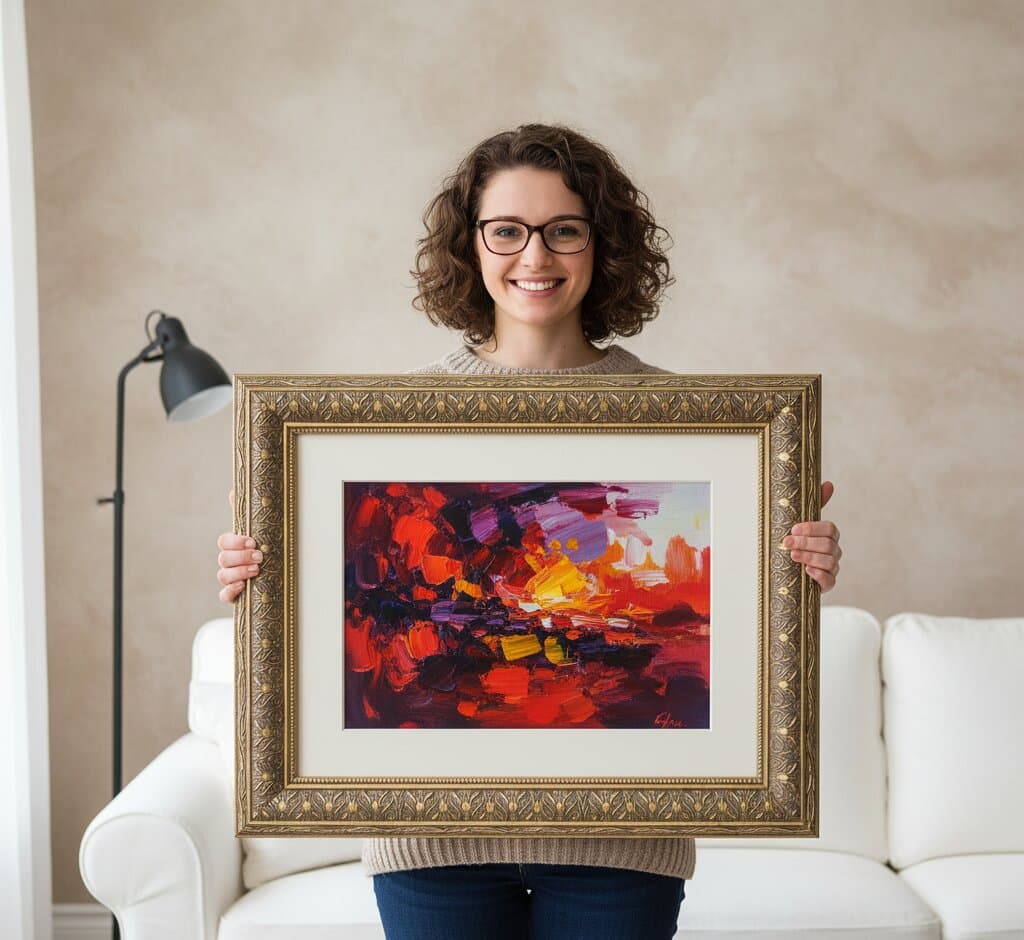 Wide Silver Frame above a sofa or console