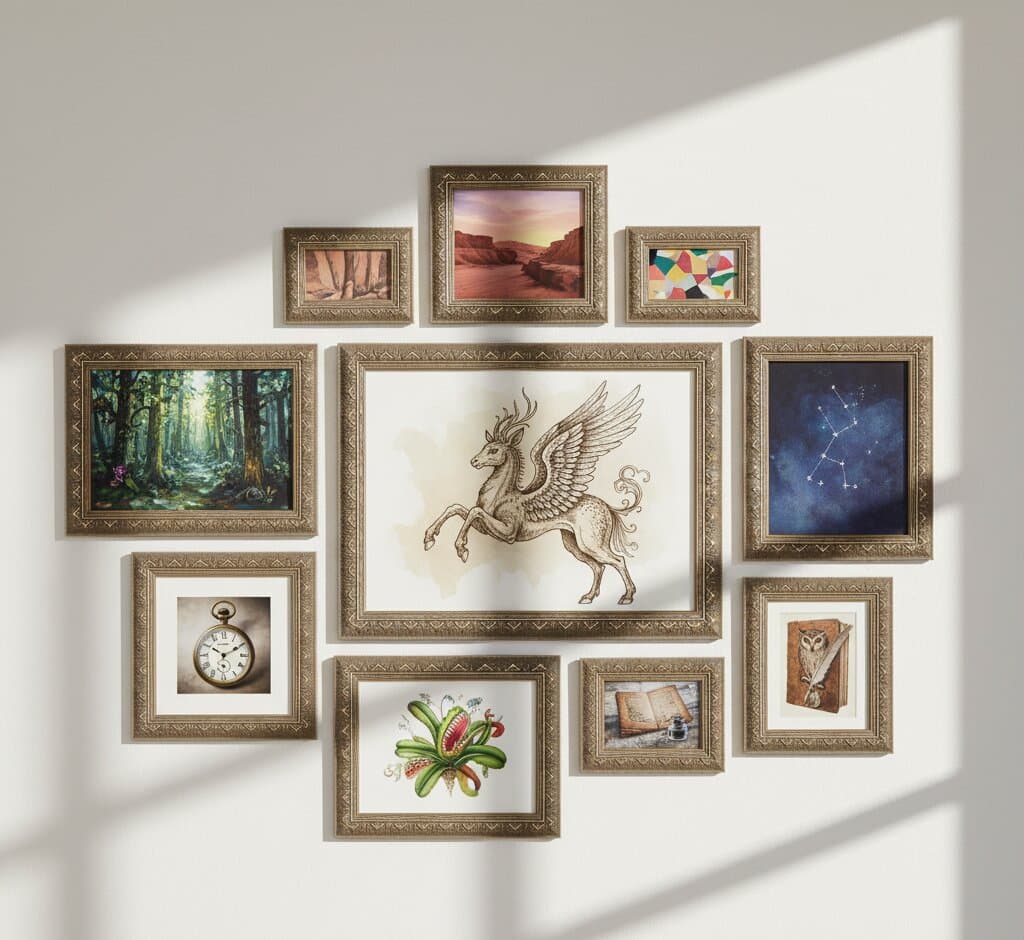 Wide Silver Frame in a home studio