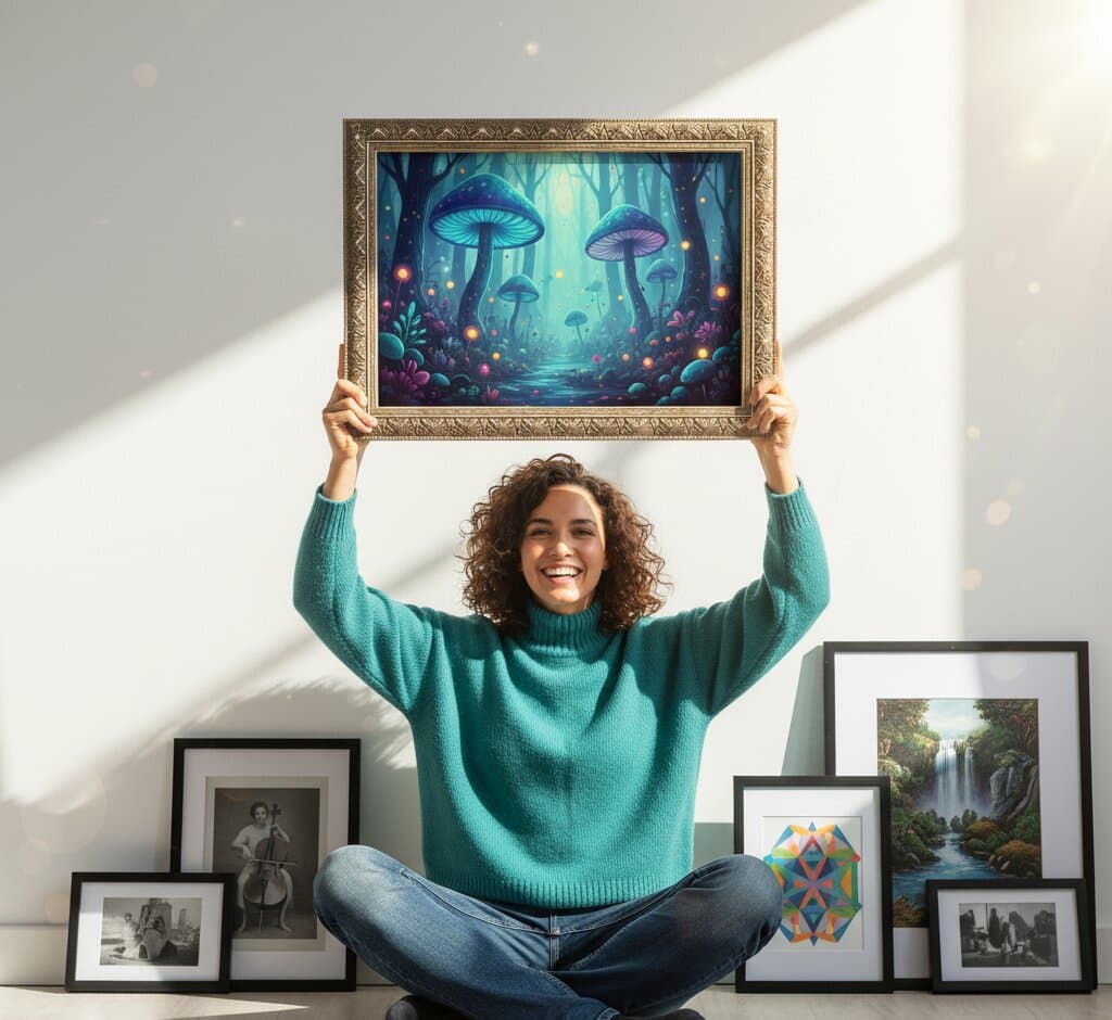 Wide Silver Frame above a fireplace