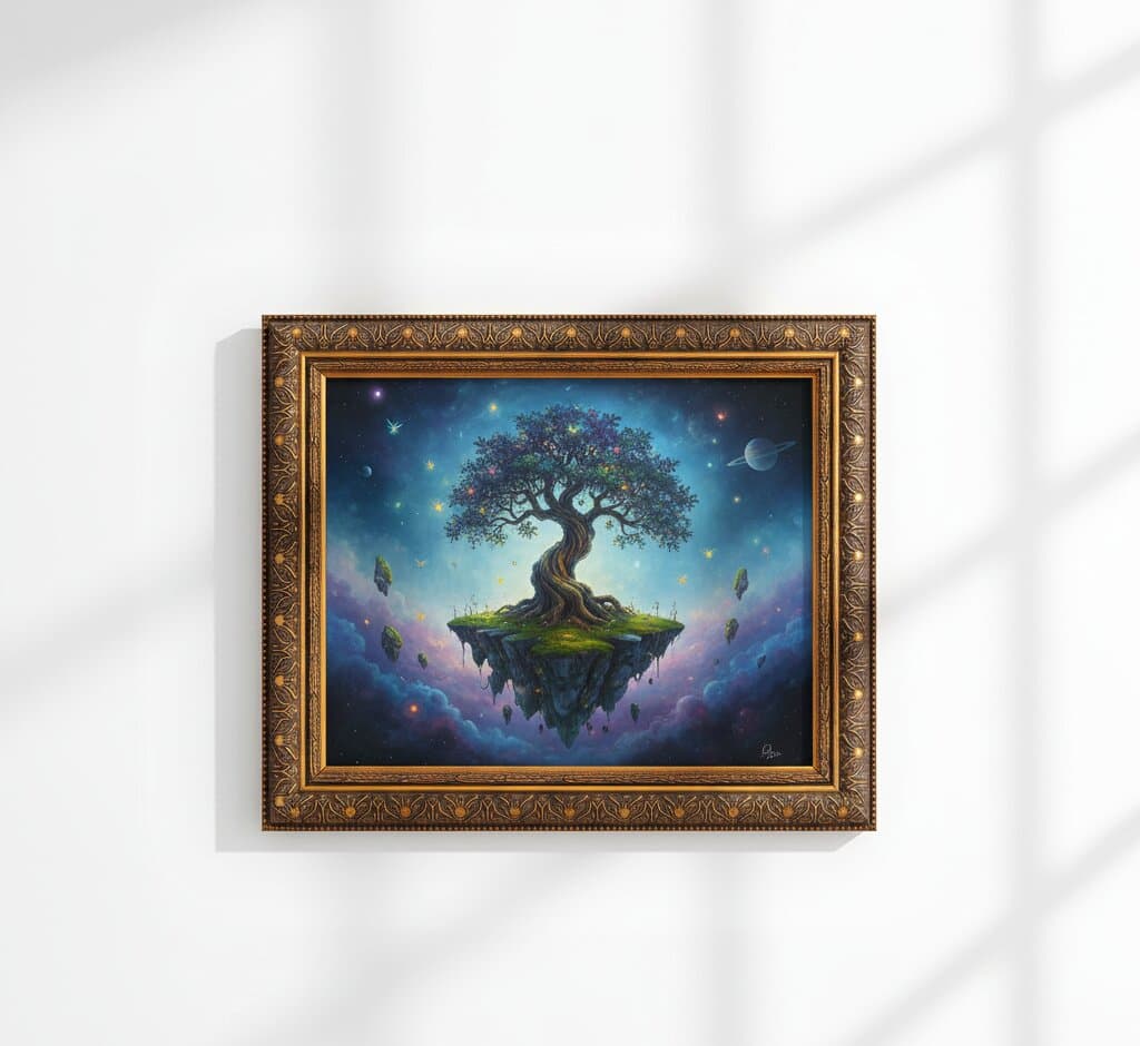 Wide Gold Frame on a gallery wall