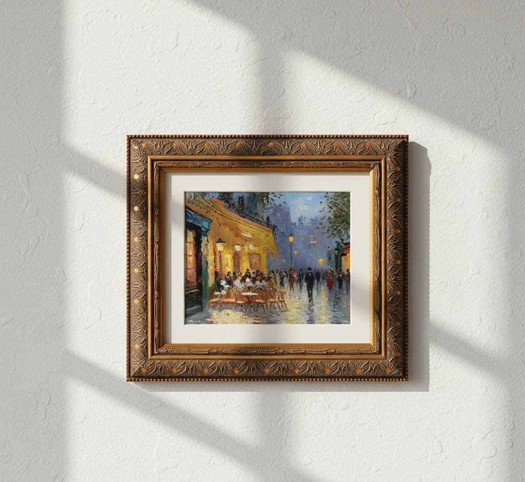 Wide Gold Frame in a home studio