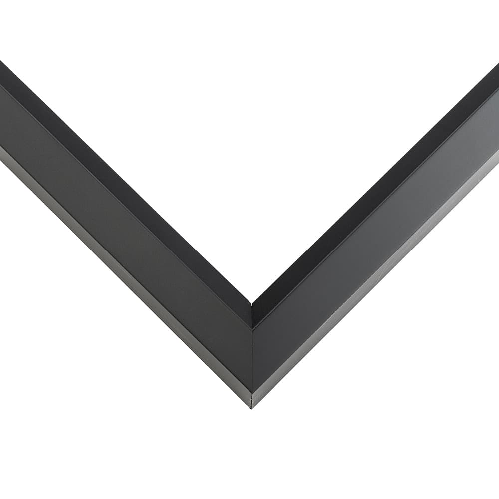 Modern Shadow Shadowbox corner detail showing precision mitered joint with contemporary black finish and sharp 90 degree angle suited to professional deep shadowbox displays