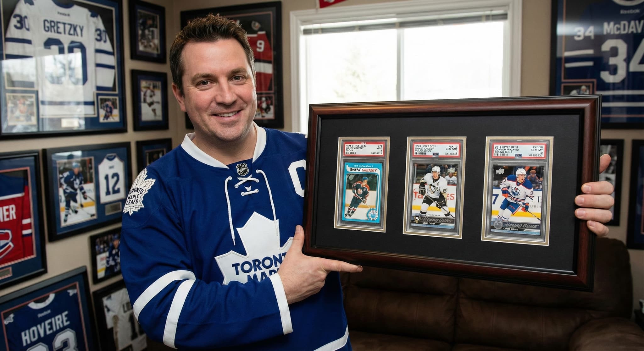 Graded trading card collection shadowbox entertainment room