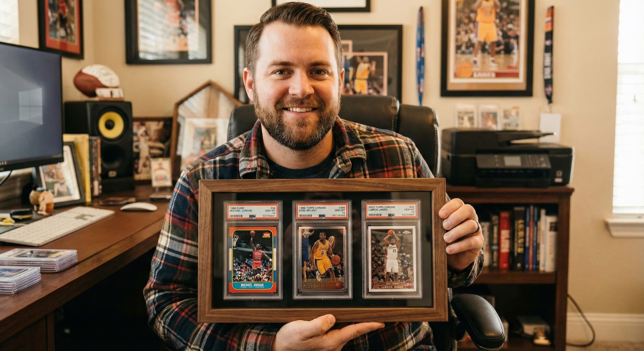 CGC graded cards in custom shadowbox frame collector