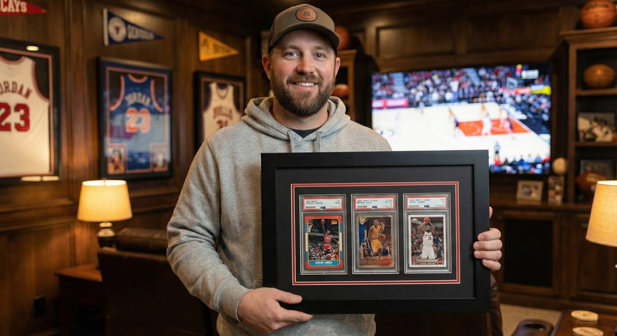 PSA graded cards multi-card shadowbox display