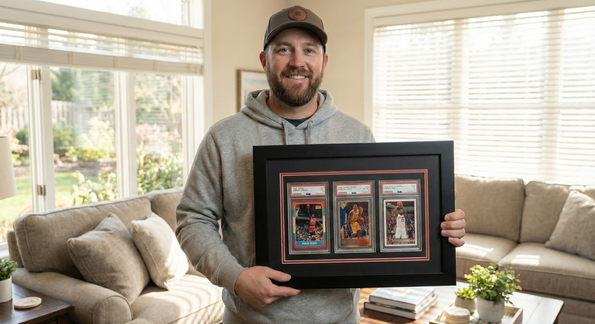 BGS graded cards collection in elegant shadowbox