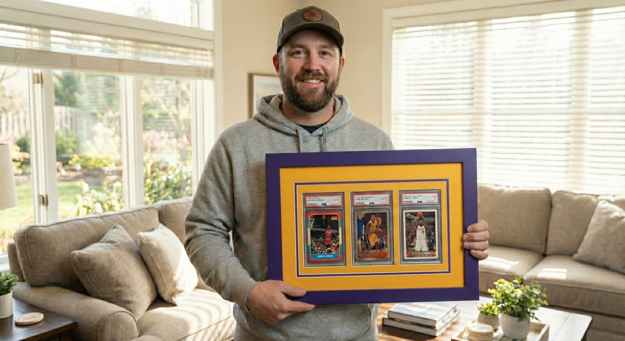 Graded cards collection shadowbox modern home