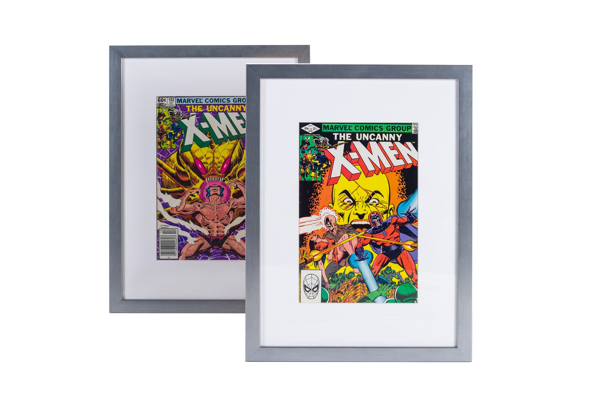 Custom framed comic book on display