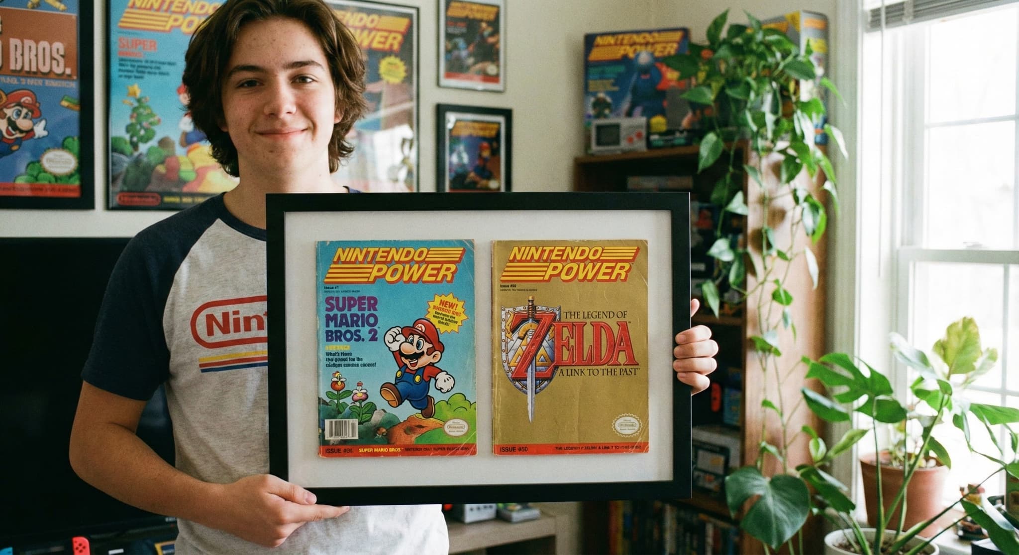 Celebrity magazine cover professionally displayed in custom frame