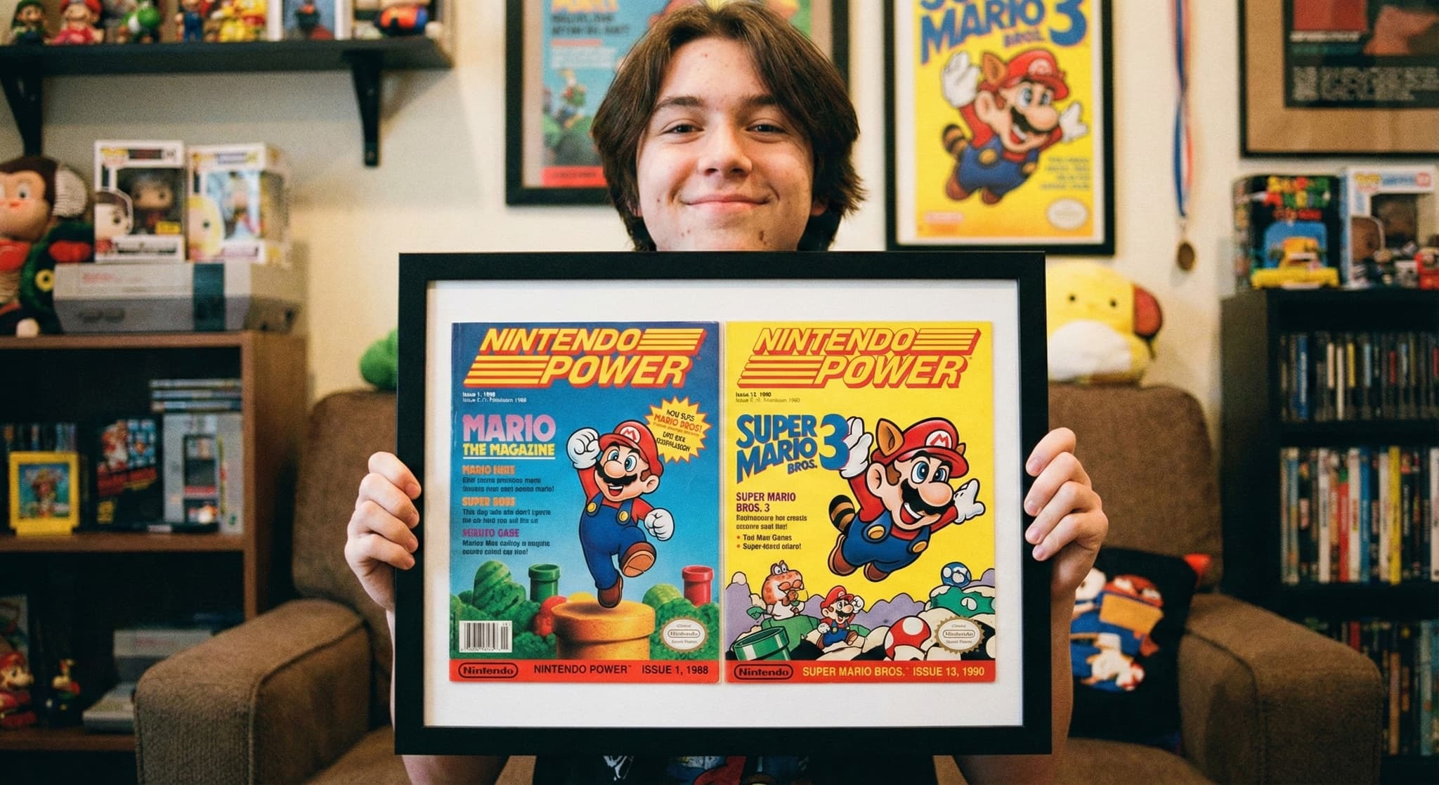Collectible magazine covers in professional shadowbox frames