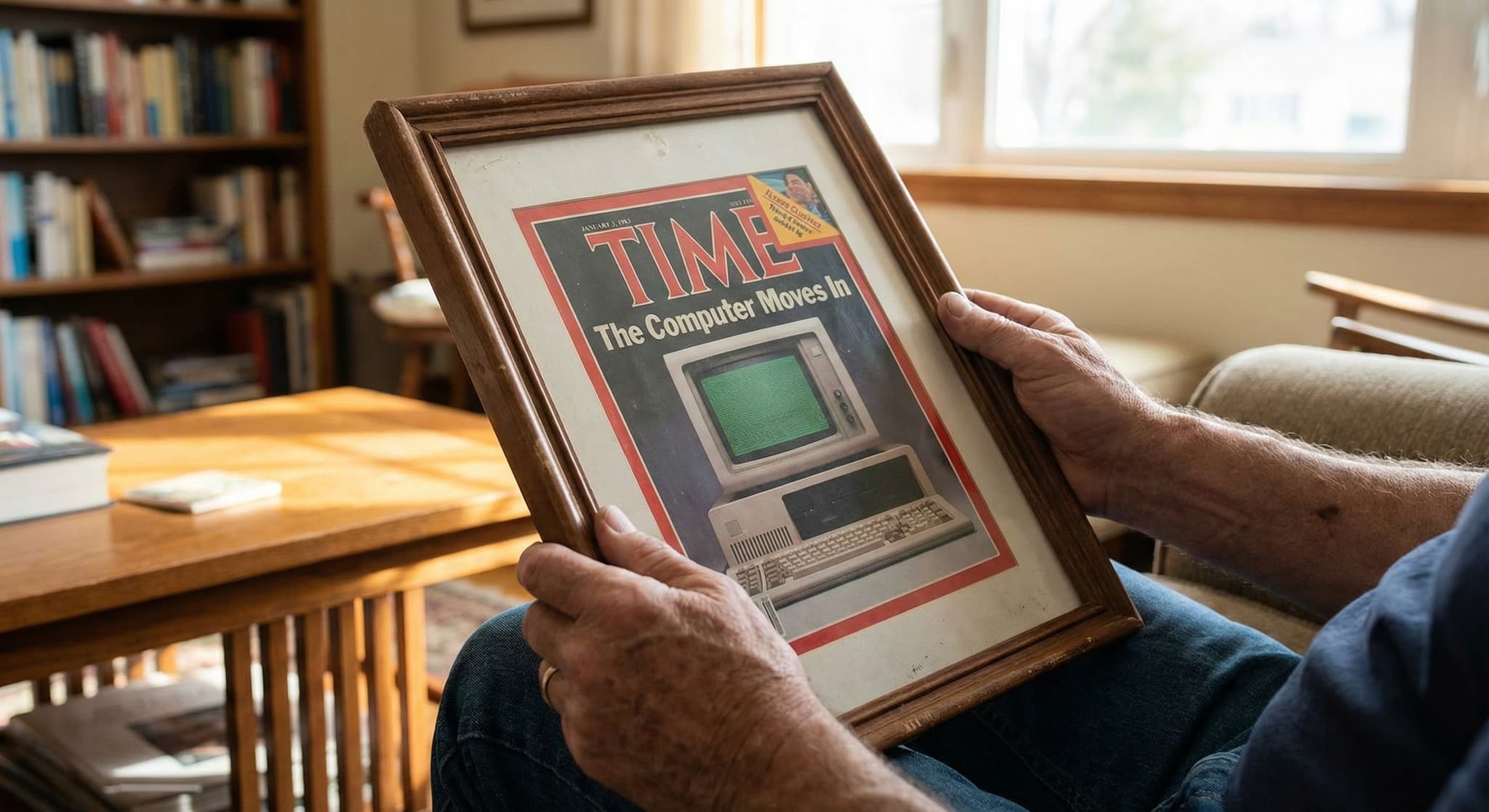 Custom magazine frame display in collector showcase room