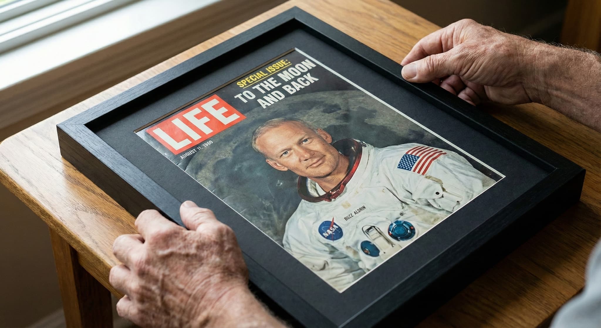 LIFE Magazine astronaut cover displayed in premium frame