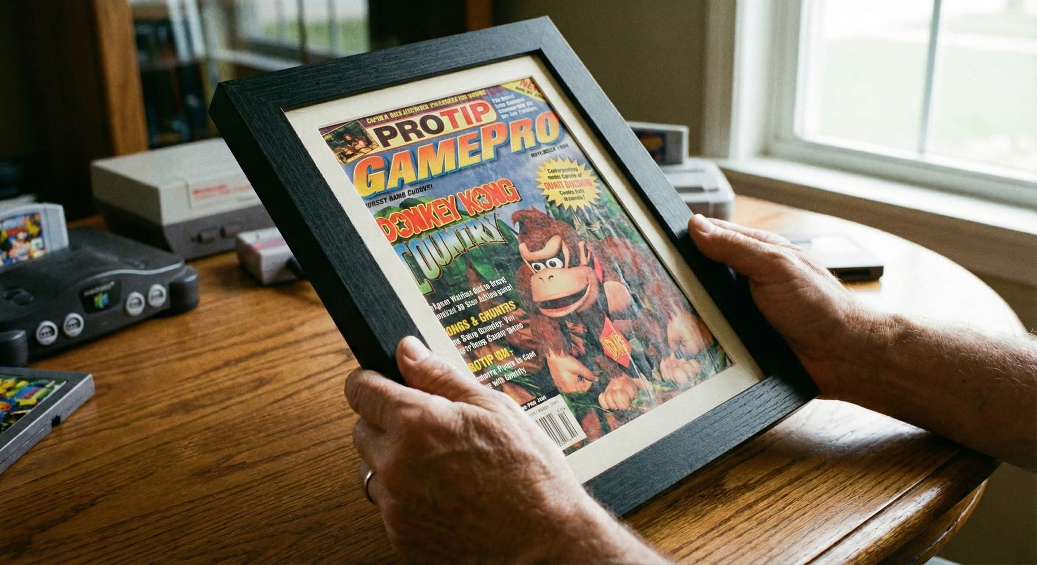 GamePro gaming magazine cover in custom shadowbox frame