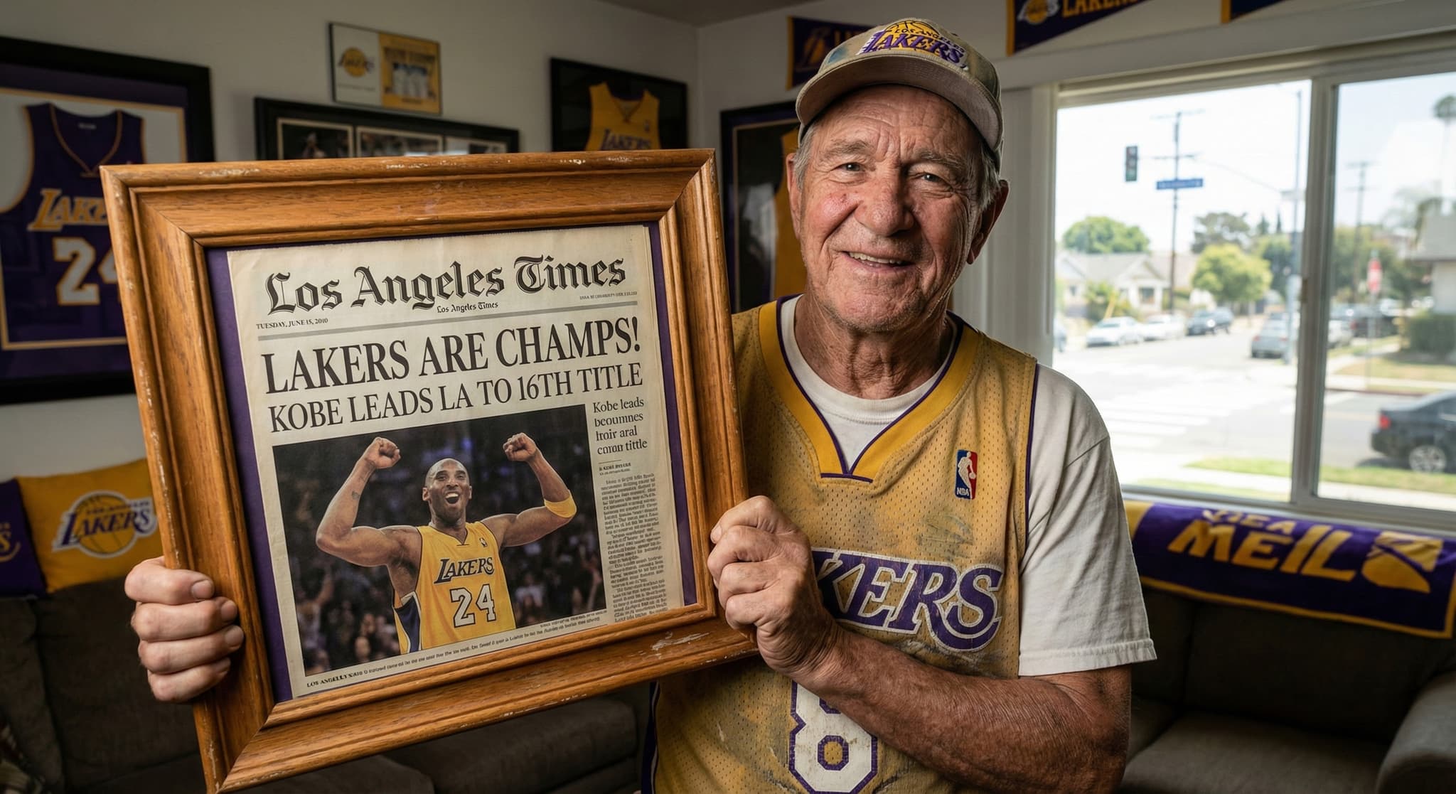 Custom newspaper shadow box frame styled on a wall