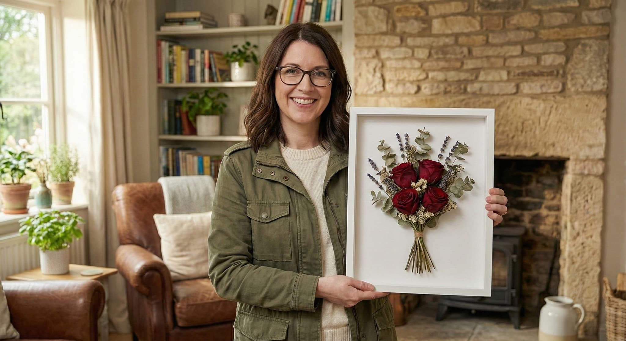 Bouquet Frames. Preserve dried wedding bouquets and floral arrangements in deep shadow boxes.