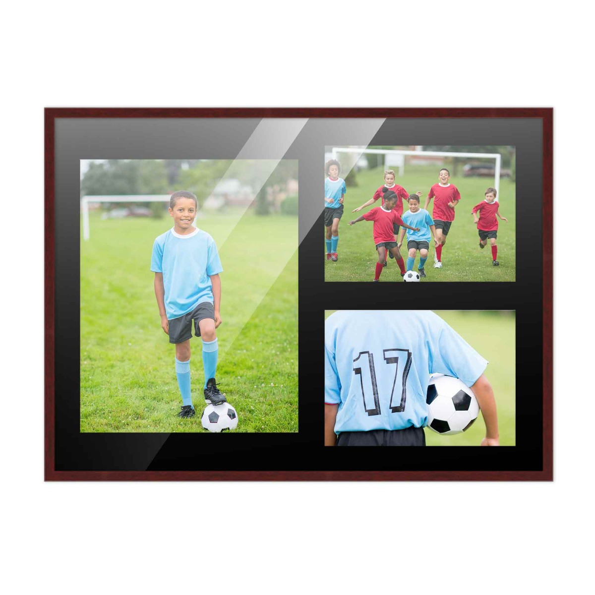 12x17 Wood Collage Frame With Mat to Display 3 Pictures