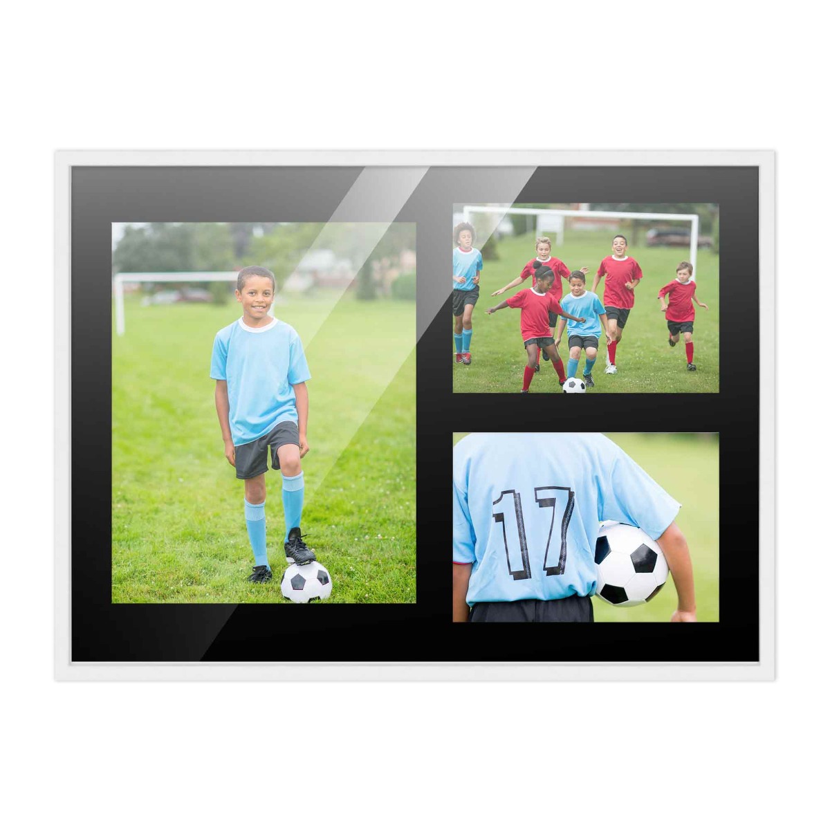 12x17 Wood Collage Frame With Mat to Display 3 Pictures